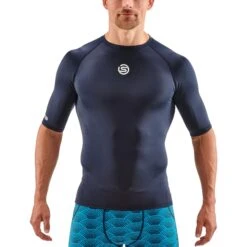 SKINS 1-Series Short Sleeve Top - Navy Blue