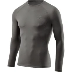 SKINS 2-Series Long Sleeve Top - Charcoal -Skins skins 2 series long sleeve top charcoal 1 1392170