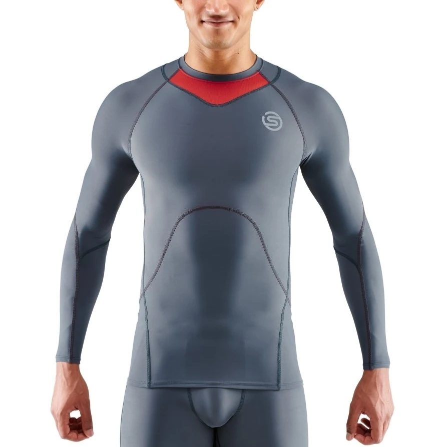 SKINS 3-Series Long Sleeve Top - Charcoal 1 SKINS 3-Series Long Sleeve Top - Charcoal