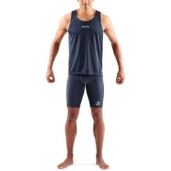 SKINS 3-Series Running Singlet - Navy Blue -Skins skins 3 series running singlet navy blue 4 1392727
