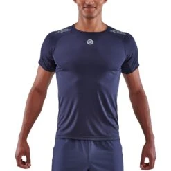 SKINS 3-Series Short Sleeve Top - Navy Blue