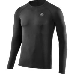 SKINS 3-Series Sleepwear Long Sleeve Shirt - Black -Skins skins 3 series sleepwear long sleeve black 2 1494646