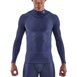 SKINS 3-Series Thermal Long Sleeve Top - Navy Blue