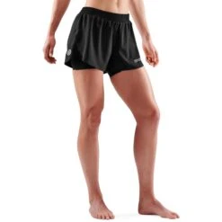 SKINS 3-Series Women's Superpose Fitness Shorts 2 In 1 - Black
