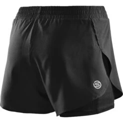 SKINS 3-Series Women's Superpose Fitness Shorts 2 In 1 - Black -Skins skins 3 series women superpose fitness shorts 2 in 1 black 2 1390587