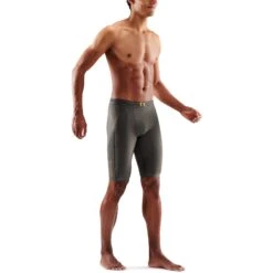 SKINS 5-Series Half Tights - Charcoal -Skins skins 5 series half tights charcoal 3 1390664