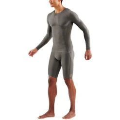 SKINS 5-Series Top Long Sleeve - Charcoal -Skins skins 5 series top long sleeve charcoal 5 1390854