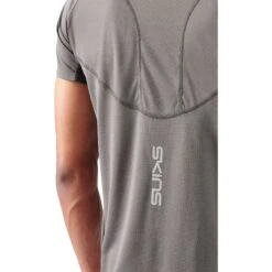 SKINS Activewear 3-Series Short Sleeve Top - Charcoal -Skins skins activewear 3 series short sleeve top charcoal 4 1232136