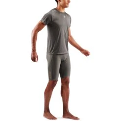 SKINS Activewear 3-Series Short Sleeve Top - Charcoal -Skins skins activewear 3 series short sleeve top charcoal 5 1232137