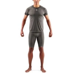 SKINS Activewear 3-Series Short Sleeve Top - Charcoal -Skins skins activewear 3 series short sleeve top charcoal 6 1232138