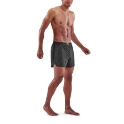 SKINS 3-Series 4" Run Shorts - Black -Skins skins activewear men 3 series run shorts black 4 892242