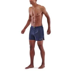 SKINS 3-Series 4" Run Shorts - Navy Blue -Skins skins activewear men 3 series run shorts navy blue 3 892253