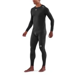 SKINS 3-Series Active Long Sleeve Top - Black -Skins skins activewear mens 3 series long sleeve top black 3 892230