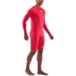 SKINS 1-Series Long Sleeve Top - Red -Skins skins compression 1 series men long sleeve top red 5 941238