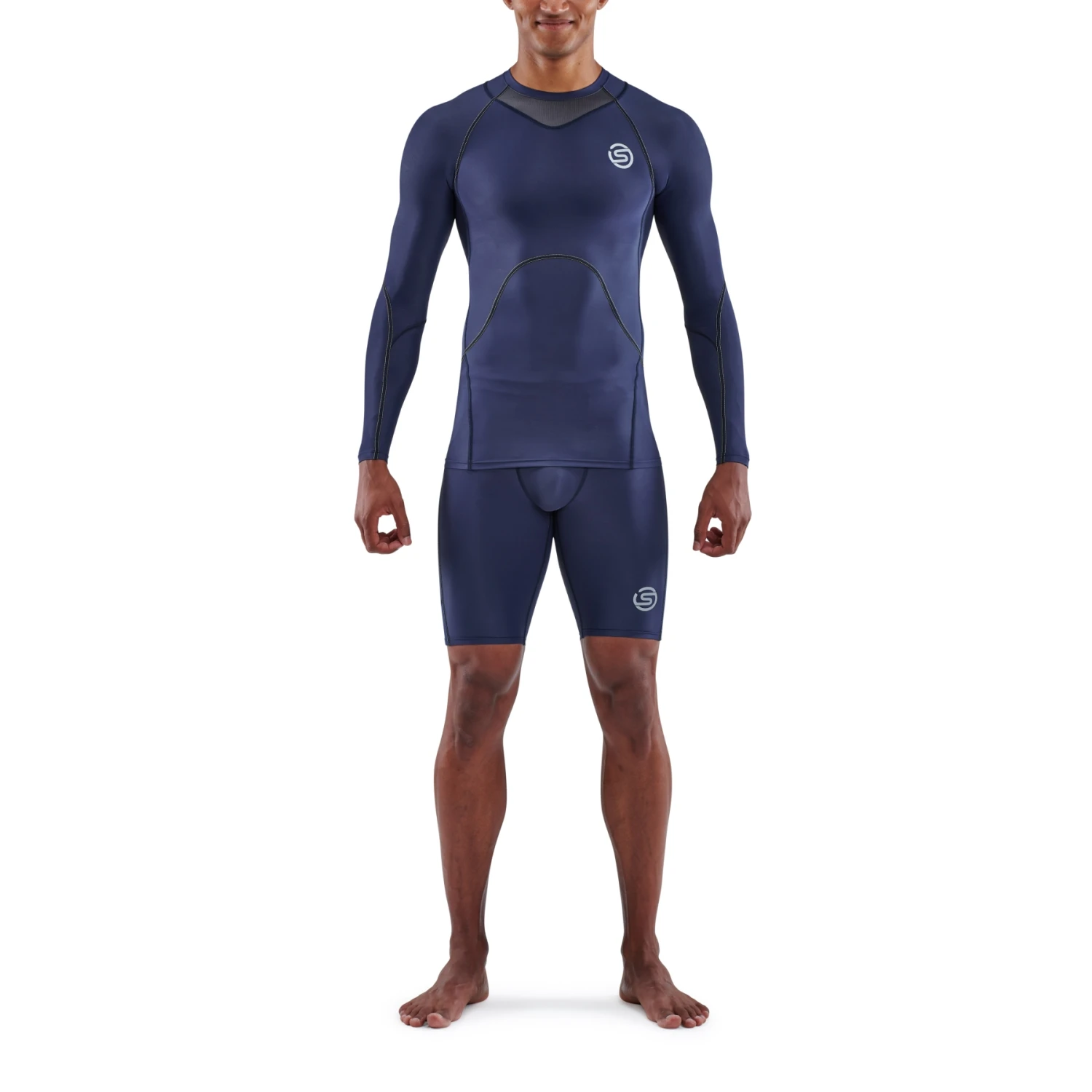 SKINS 3-Series Long Sleeve Top - Navy Blue 4 SKINS 3-Series Long Sleeve Top - Navy Blue - Image 4