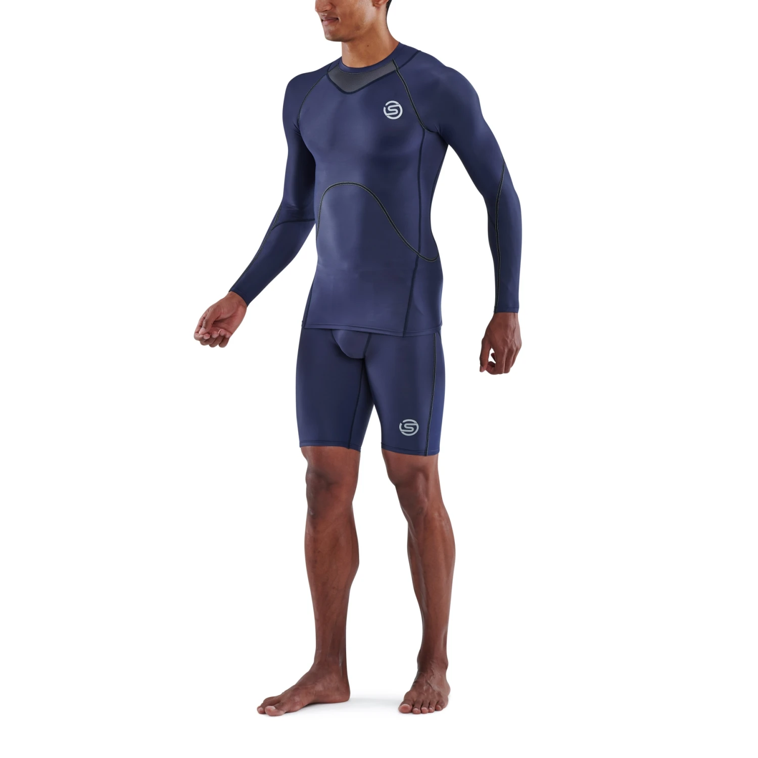 SKINS 3-Series Long Sleeve Top - Navy Blue 5 SKINS 3-Series Long Sleeve Top - Navy Blue - Image 5