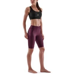 SKINS Compression 3-Series Half Tights Women - Burgundy -Skins skins compression 3 series women half tights burgundy 6 941761