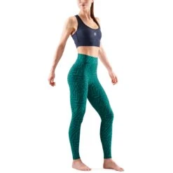 SKINS Compression 3-Series Women's Soft Long Tights - Lt Teal Angle -Skins skins compression 3 series women soft long tights lt teal angle 3 1232323