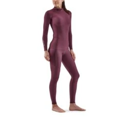 SKINS Compression 3-Series Thermal Longsleeve Shirt Women - Burgundy -Skins skins compression 3 series women thermal long sleeve top burgundy 4 892898
