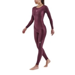SKINS Compression 3-Series Longsleeve Shirt Women - Burgundy -Skins skins compression 3 series women top long sleeve burgundy 3 893561
