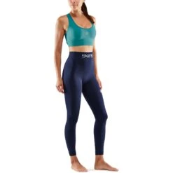 SKINS Compression Women's 3-Series Seamless Long Tights - Navy Blue -Skins skins compression 3 series womens seamless long tights navy blue 3 1068047
