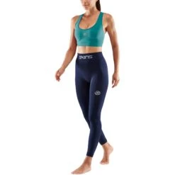 SKINS Compression Women's 3-Series Seamless Long Tights - Navy Blue -Skins skins compression 3 series womens seamless long tights navy blue 6 1068050