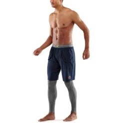 SKINS Compression 5-Series T&R Long Tights - Battleship -Skins skins compression 5 series mens tur long tights battleship 3 1068308