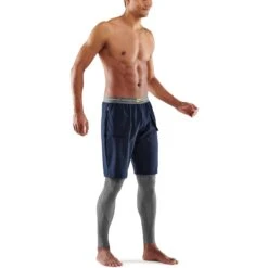 SKINS Compression 5-Series T&R Long Tights - Battleship -Skins skins compression 5 series mens tur long tights battleship 4 1068309