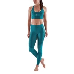 SKINS Compression 5-Series 7/8 Long Tights Women - Teal -Skins skins compression 5 series women long tights teal 2 894011