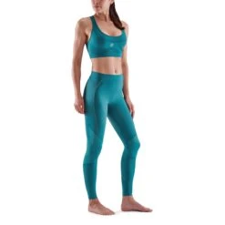 SKINS Compression 5-Series 7/8 Long Tights Women - Teal -Skins skins compression 5 series women long tights teal 4 894016