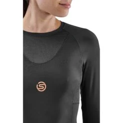 SKINS 5-Series Women's Long Sleeve Top - Black -Skins skins compression 5 series women top long sleeve black 5 894135