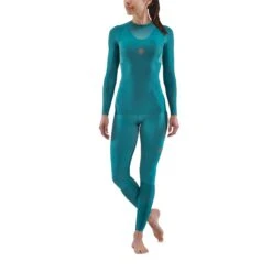 SKINS Compression 5-Series Longsleeve Shirt Women - Teal -Skins skins compression 5 series women top long sleeve teal 2 894144