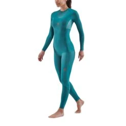 SKINS Compression 5-Series Longsleeve Shirt Women - Teal -Skins skins compression 5 series women top long sleeve teal 3 894145