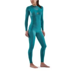 SKINS Compression 5-Series Longsleeve Shirt Women - Teal -Skins skins compression 5 series women top long sleeve teal 4 894146
