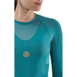 SKINS Compression 5-Series Longsleeve Shirt Women - Teal -Skins skins compression 5 series women top long sleeve teal 5 894147
