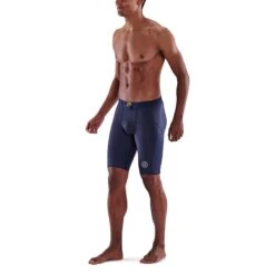 SKINS 3-Series Half Tights - Navy Blue -Skins skins compression men 3 series half tights navy blue 3 893118