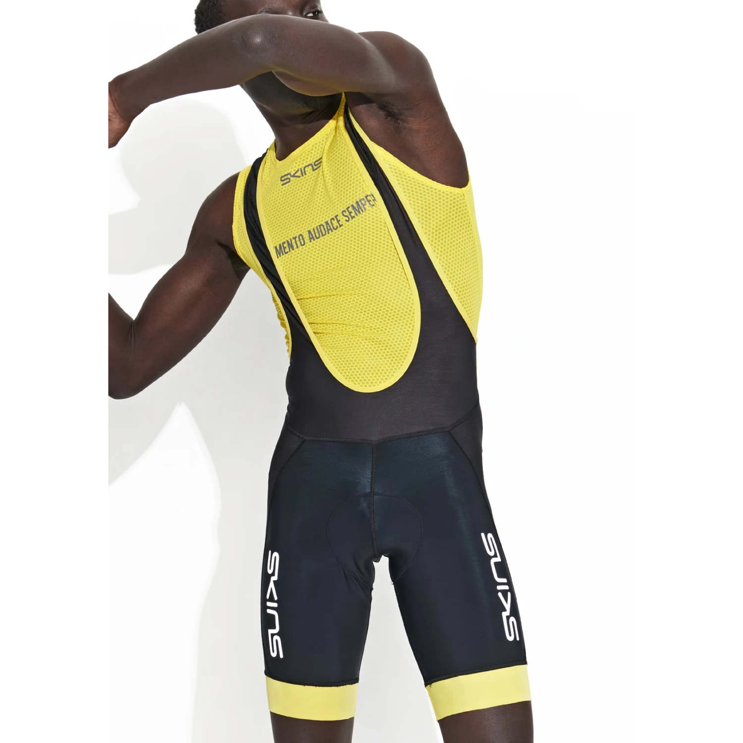 SKINS CYCLE Elite Bib Shorts - Black/Zest 4 SKINS CYCLE Elite Bib Shorts - Black/Zest - Image 4